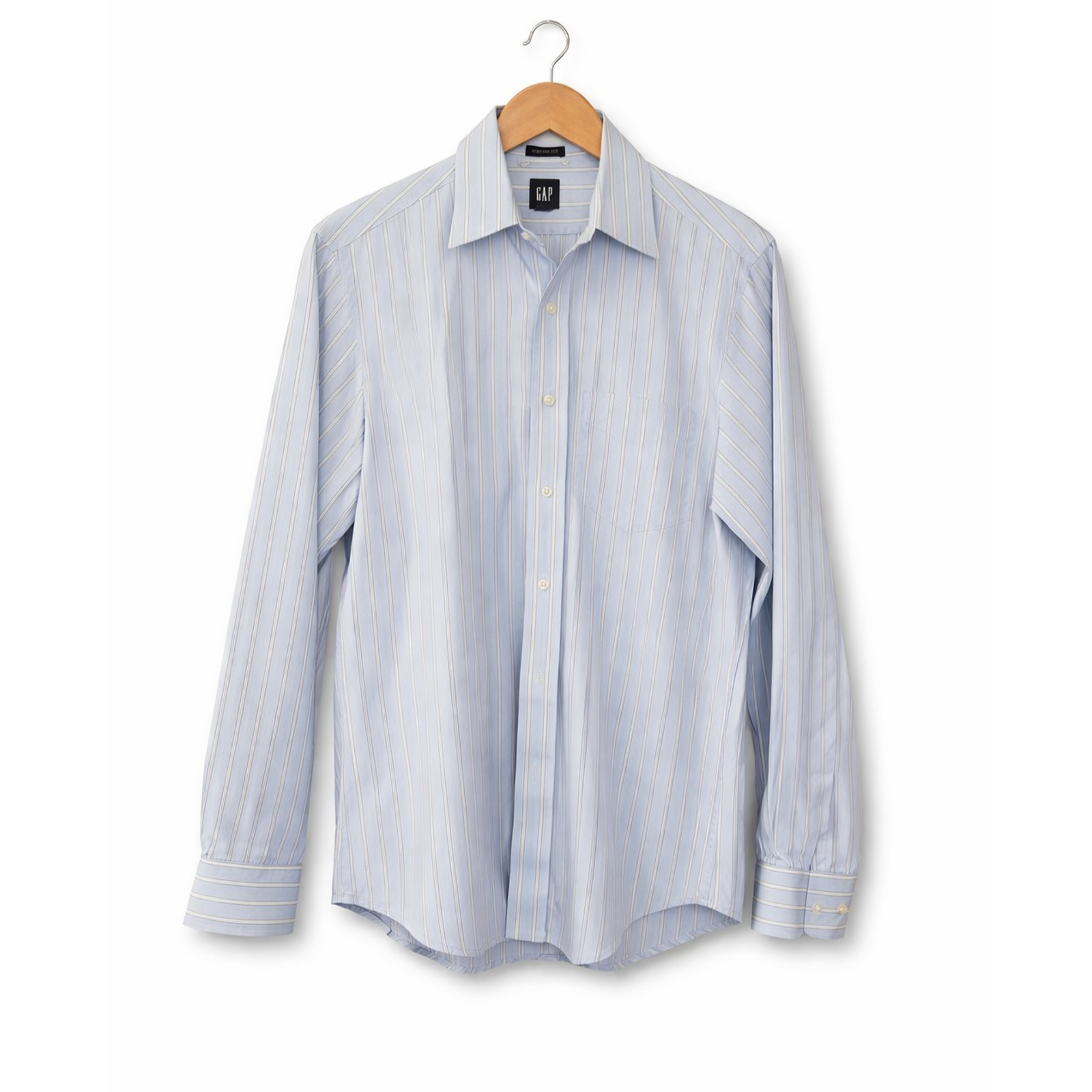Gap Classic Fit Button Up Shirt Mens M Blue Long Sleeve 100% Cotton Stripes